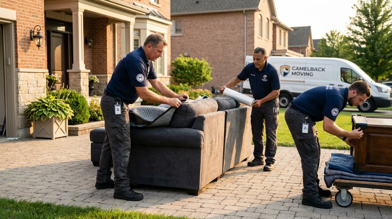 Large estate moving crew wrapping furniture in Phil Campbell, AL